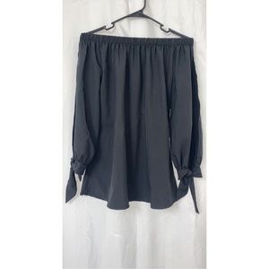 Off the shoulder top with slits in sleeves